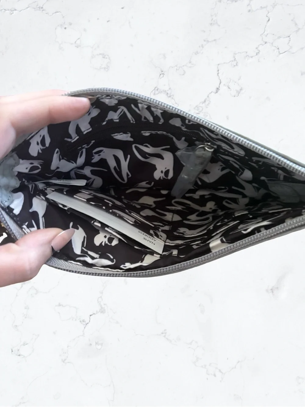 Nine West Gray Textured Wristlet Clutch